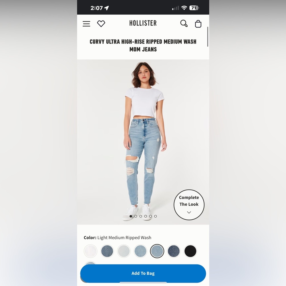 Hollister curvy ultra high-rise mom jeans size 11R